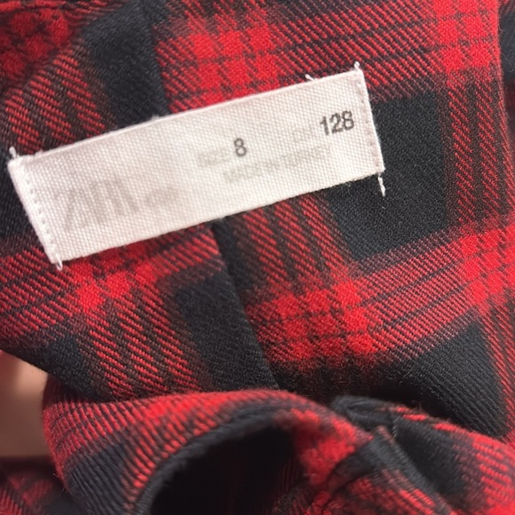 Zara Red Plaid Girls Jumper size 8 - Picture 6 of 6